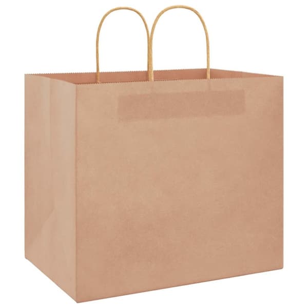 vidaXL kraftpapirposer 250 stk. med håndtag 32x22x28 cm brun