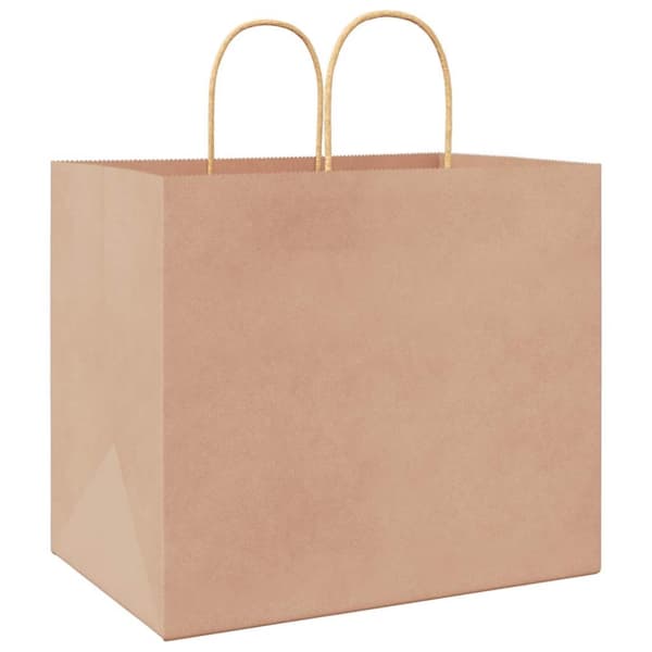 vidaXL kraftpapirposer 250 stk. med håndtag 32x22x28 cm brun