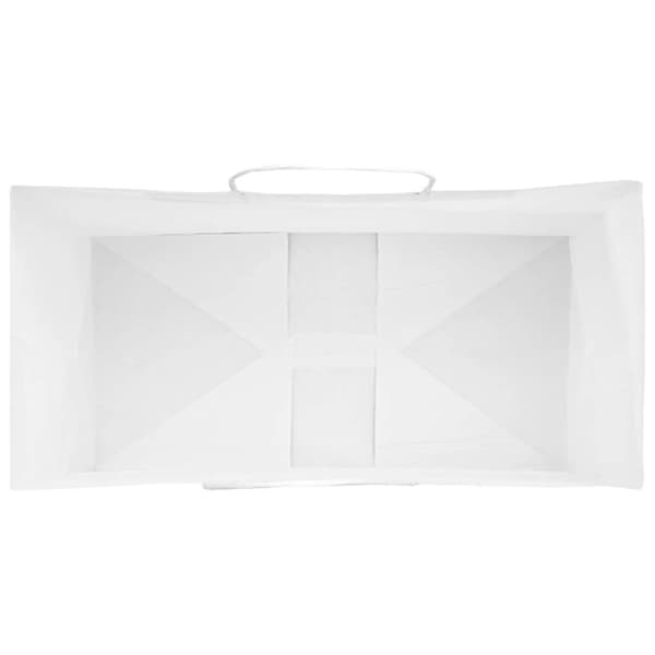 vidaXL kraftpapirposer 50 stk. med håndtag 21x11x36 cm hvid