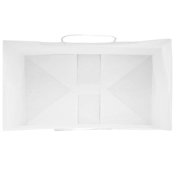vidaXL kraftpapirposer 50 stk. med håndtag 15x8x21 cm hvid