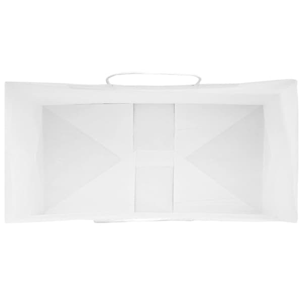vidaXL Paperikassit 250 kpl kahvoilla valkoinen 21x11x28 cm