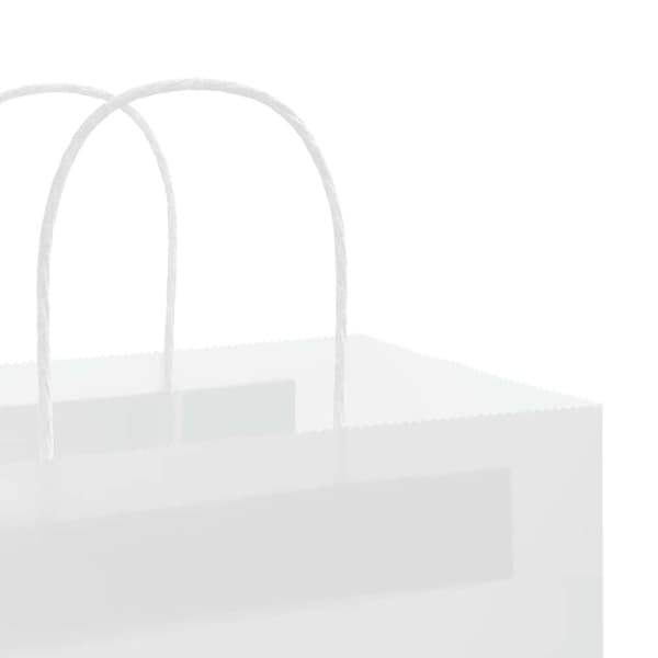 vidaXL Paperikassit 250 kpl kahvoilla valkoinen 21x11x28 cm