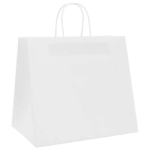 vidaXL kraftpapirposer 250 stk. med håndtag 32x22x28 cm hvid