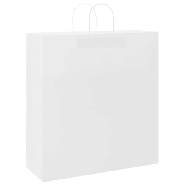 vidaXL kraftpapirposer 50 stk. med håndtag 45x17x48 cm hvid