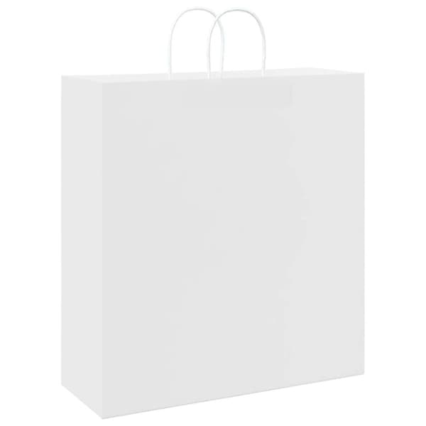 vidaXL kraftpapirposer 50 stk. med håndtag 45x17x48 cm hvid