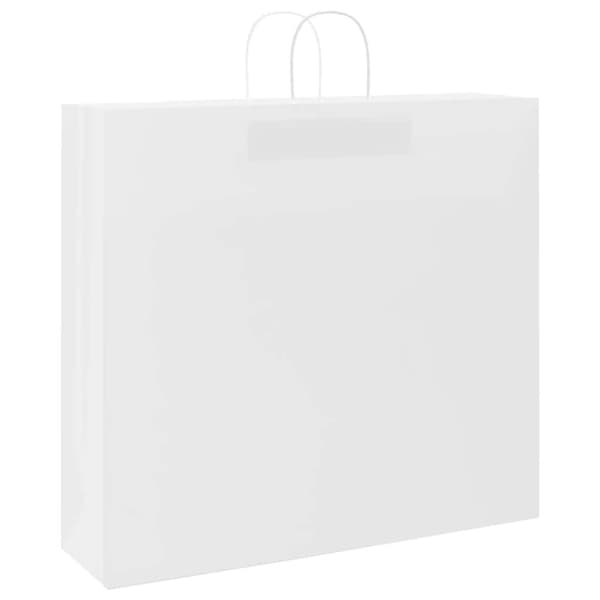 vidaXL Paperikassit 50 kpl kahvoilla valkoinen 54x15x49 cm