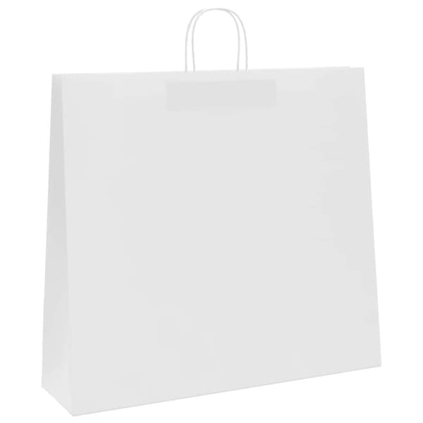 vidaXL Paperikassit 50 kpl kahvoilla valkoinen 54x15x49 cm