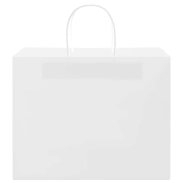 vidaXL kraftpapirposer 250 stk. med håndtag 32x22x24 cm hvid