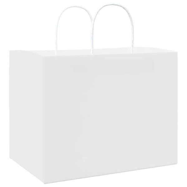 vidaXL kraftpapirposer 250 stk. med håndtag 32x22x24 cm hvid
