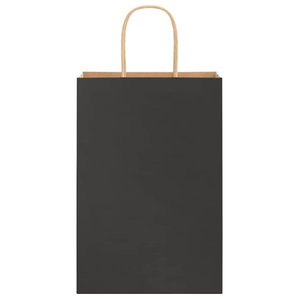 vidaXL Paperikassit 250 kpl kahvoilla musta 21x11x31 cm