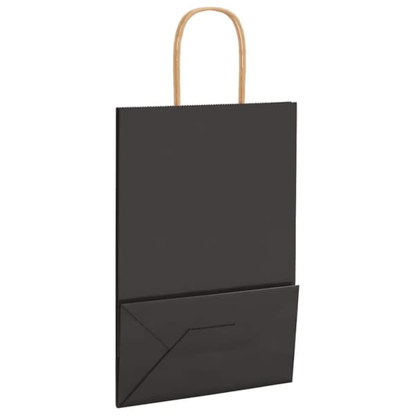 vidaXL Paperikassit 250 kpl kahvoilla musta 21x11x31 cm