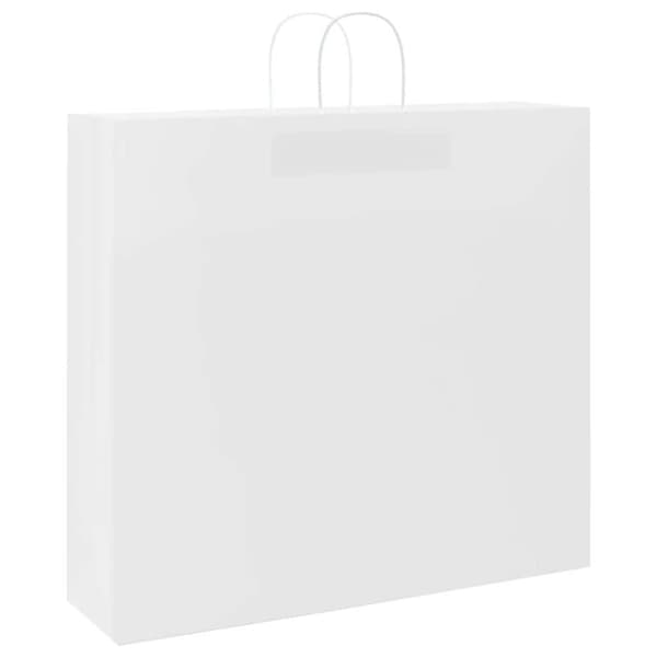 vidaXL kraftpapirposer 250 stk. med håndtag 54x15x49 cm hvid