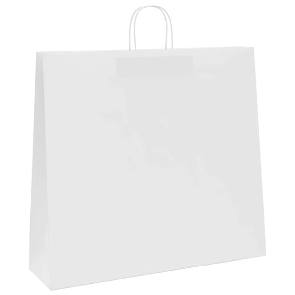 vidaXL kraftpapirposer 250 stk. med håndtag 54x15x49 cm hvid