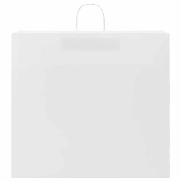 vidaXL kraftpapirposer 250 stk. med håndtag 54x15x49 cm hvid