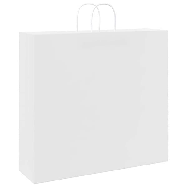 vidaXL kraftpapirposer 250 stk. med håndtag 54x15x49 cm hvid