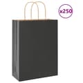 Pikkukuva 1 / 11: vidaXL Paperikassit 250 kpl kahvoilla musta 26x12x35 cm