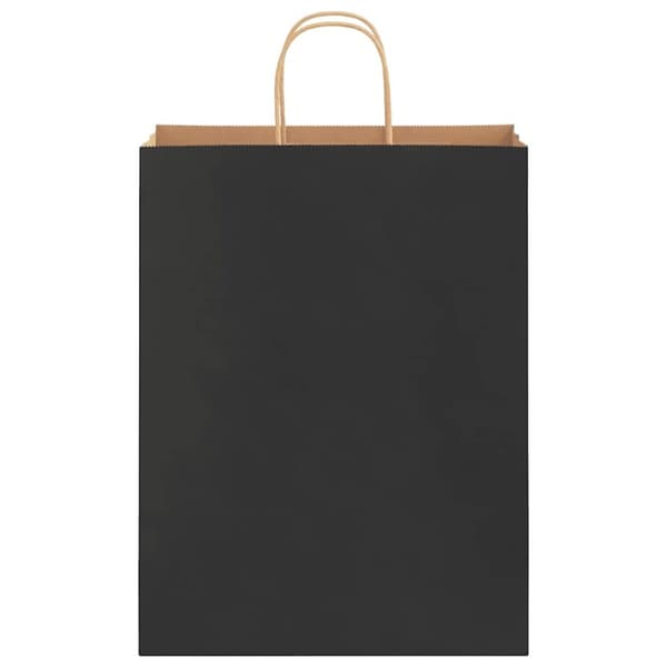 vidaXL Paperikassit 250 kpl kahvoilla musta 32x12x42 cm