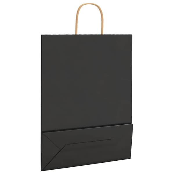 vidaXL Paperikassit 250 kpl kahvoilla musta 32x12x42 cm