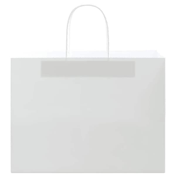 vidaXL kraftpapirposer 50 stk. med håndtag 32x17x25 cm hvid