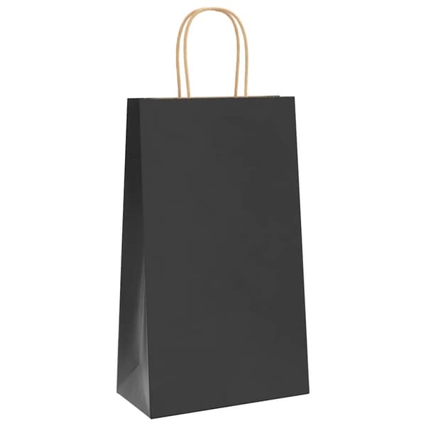 vidaXL Paperikassit 50 kpl kahvoilla musta 21x11x36 cm