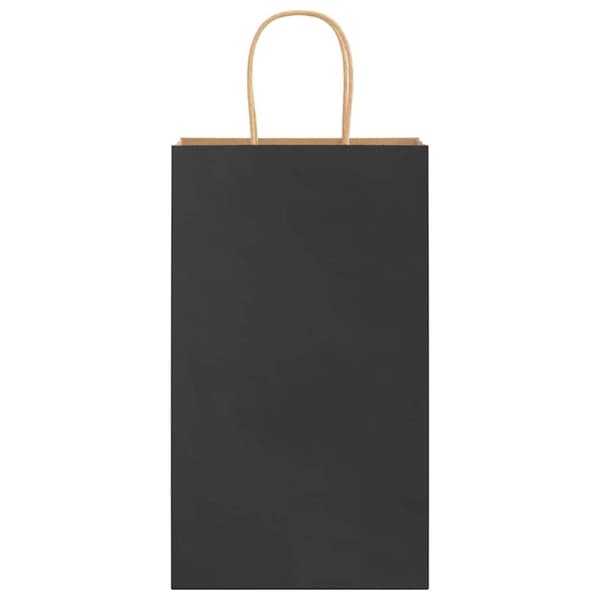 vidaXL Paperikassit 50 kpl kahvoilla musta 21x11x36 cm