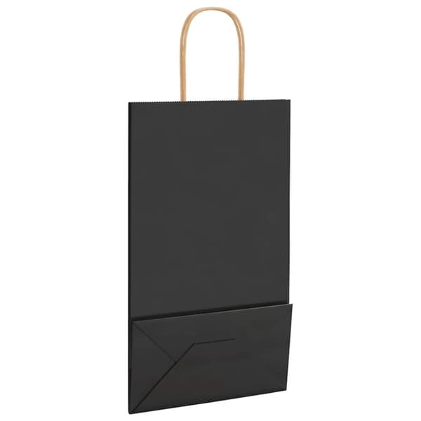 vidaXL Paperikassit 50 kpl kahvoilla musta 21x11x36 cm