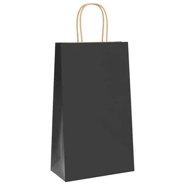 vidaXL Paperikassit 250 kpl kahvoilla musta 21x11x36 cm