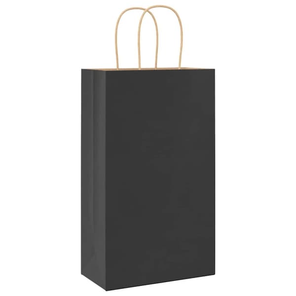 vidaXL Paperikassit 250 kpl kahvoilla musta 21x11x36 cm