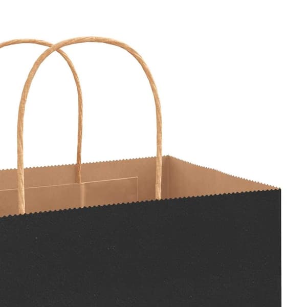 vidaXL Paperikassit 250 kpl kahvoilla musta 21x11x36 cm
