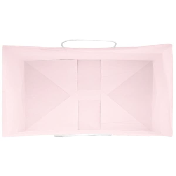 vidaXL kraftpapirposer 50 stk. med håndtag 15x8x21 cm lyserød