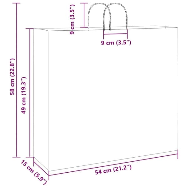 vidaXL Paperikassit 250 kpl kahvoilla musta 54x15x49 cm