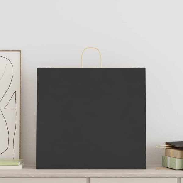 vidaXL Paperikassit 250 kpl kahvoilla musta 54x15x49 cm