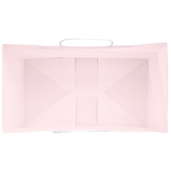 vidaXL kraftpapirposer 250 stk. med håndtag 15x8x21 cm lyserød
