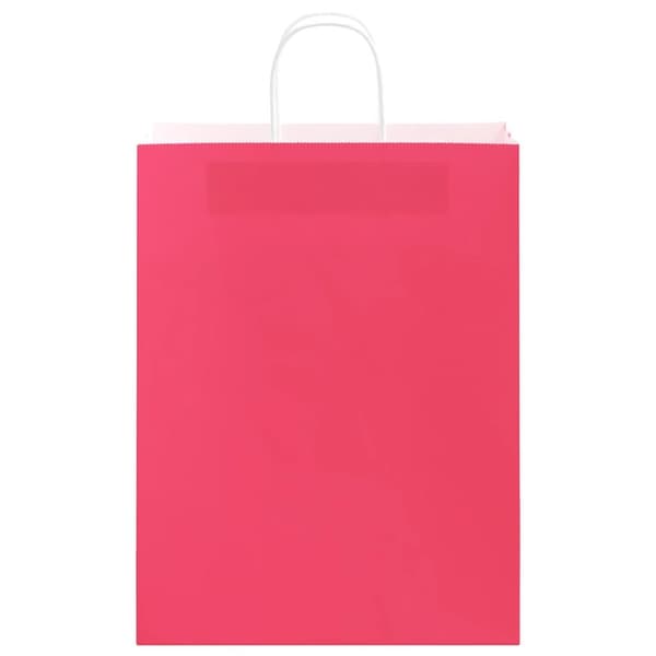 vidaXL kraftpapirposer 250 stk. med håndtag 32x12x42 cm lyserød
