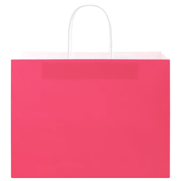 vidaXL kraftpapirposer 250 stk. med håndtag 32x17x25 cm lyserød