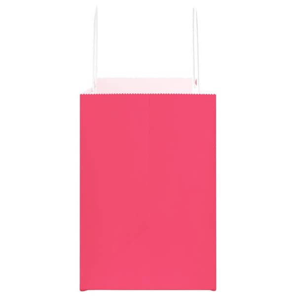 vidaXL kraftpapirposer 250 stk. med håndtag 32x17x25 cm lyserød