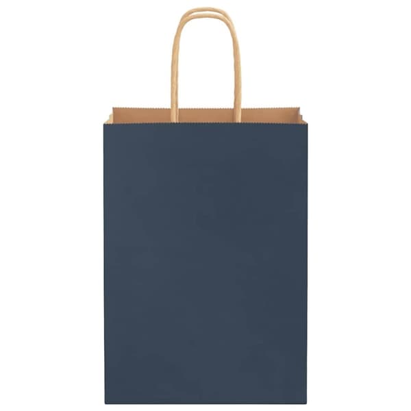 vidaXL kraftpapirposer 250 stk. med håndtag 15x8x21 cm blå