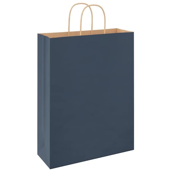 vidaXL kraftpapirposer 250 stk. med håndtag 32x12x42 cm blå