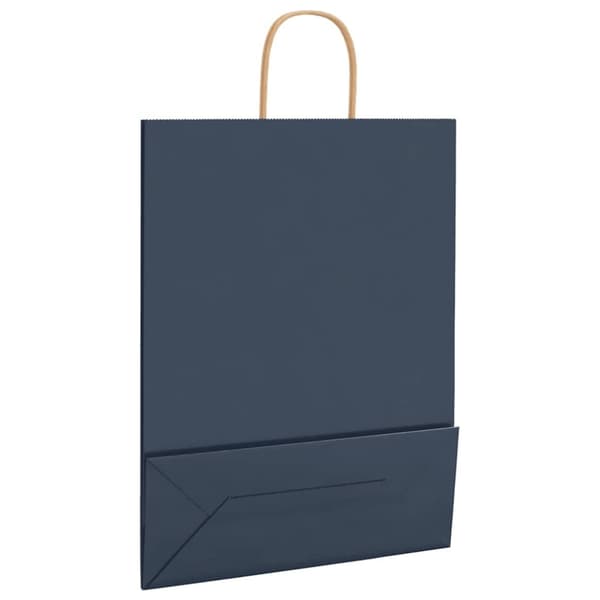 vidaXL kraftpapirposer 250 stk. med håndtag 32x12x42 cm blå