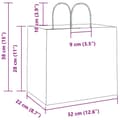 Pikkukuva 11 / 11: vidaXL Paperikassit 250 kpl kahvoilla musta 32x22x28 cm