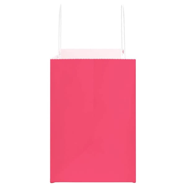 vidaXL kraftpapirposer 50 stk. med håndtag 32x17x25 cm lyserød