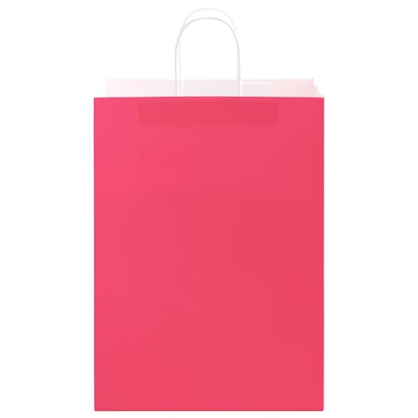 vidaXL kraftpapirposer 250 stk. med håndtag 32x17x44 cm lyserød