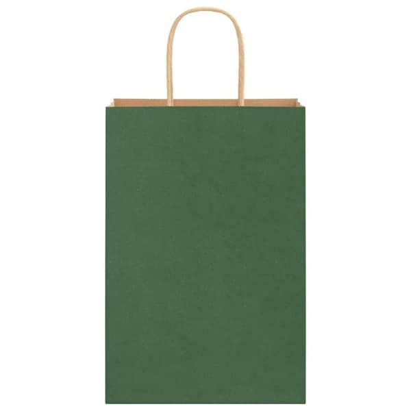 vidaXL kraftpapirposer 250 stk. med håndtag 21x11x31 cm grøn