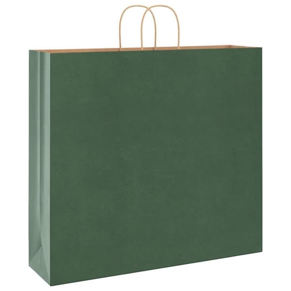 vidaXL kraftpapirposer 250 stk. med håndtag 54x15x49 cm grøn