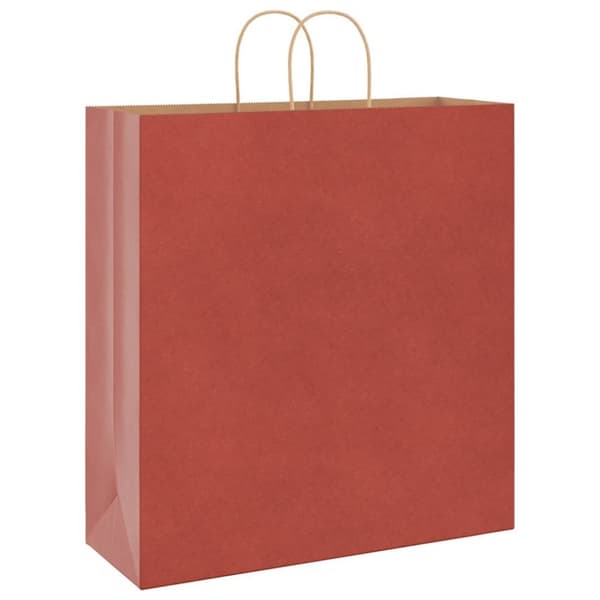 vidaXL Kraftpapperspåsar 50 st med handtag röd 45x17x48 cm