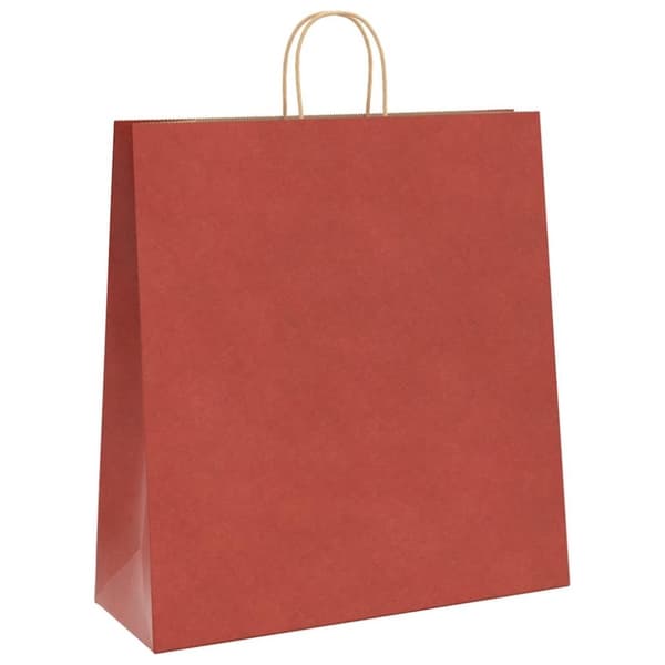 vidaXL Kraftpapperspåsar 50 st med handtag röd 45x17x48 cm