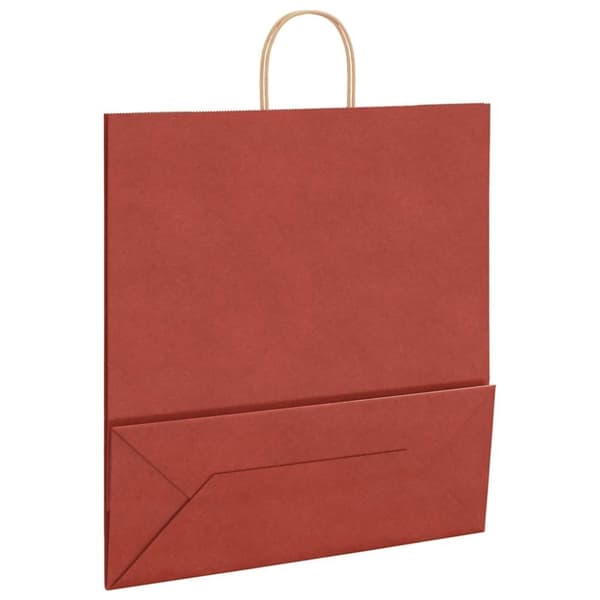 vidaXL Kraftpapperspåsar 50 st med handtag röd 45x17x48 cm