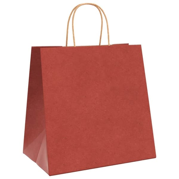 vidaXL kraftpapirposer 250 stk. med håndtag 26x17x25 cm rød
