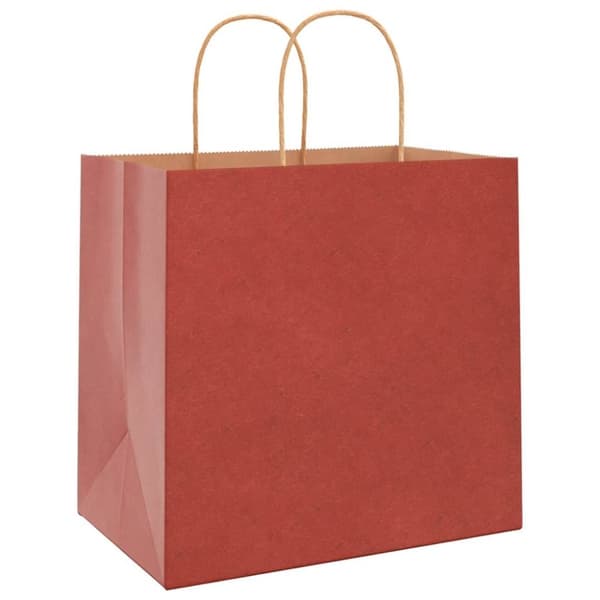 vidaXL kraftpapirposer 250 stk. med håndtag 26x17x25 cm rød