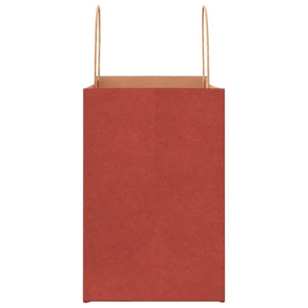 vidaXL kraftpapirposer 250 stk. med håndtag 26x17x25 cm rød